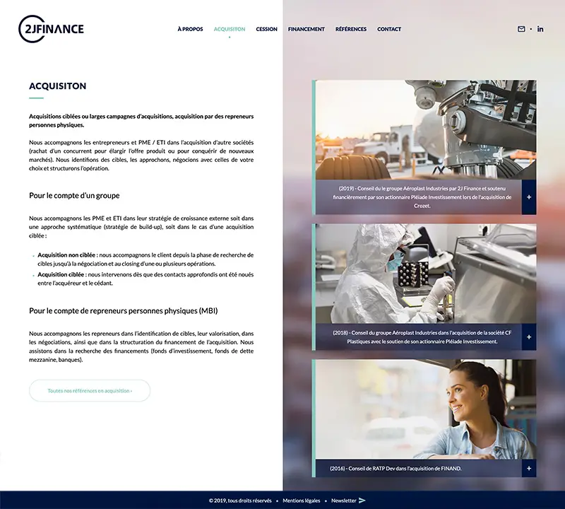 Capture d'écran du site web