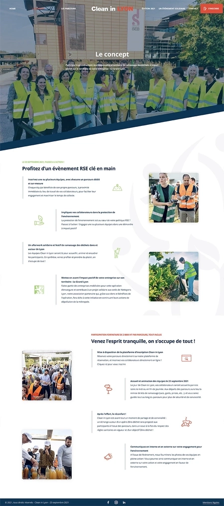 Page présentant le concept
