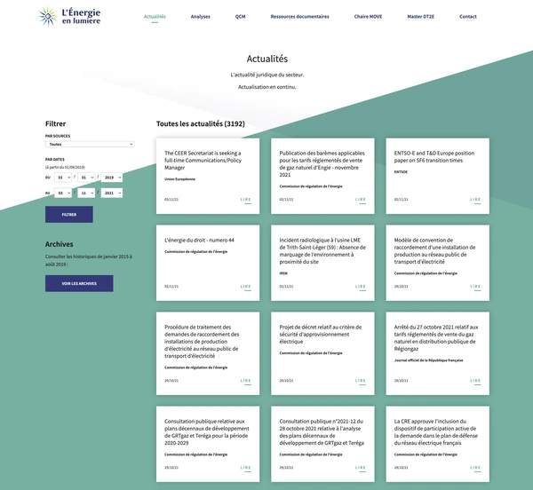 Capture d'écran du site web