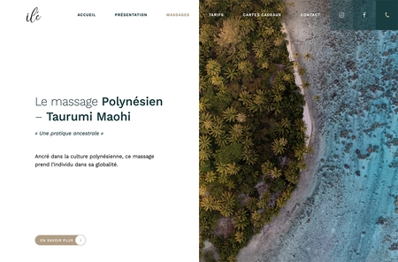 Exemple de la page du massage Polynésien