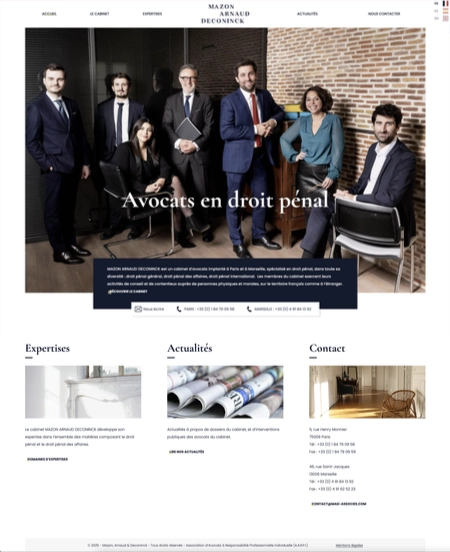 Page d'accueil du site