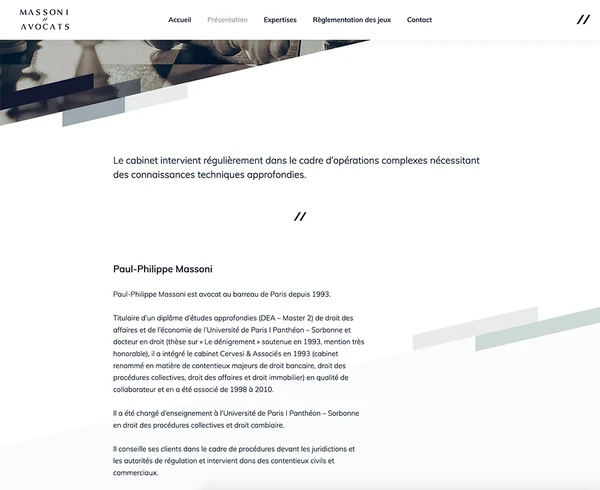 Capture d'écran du site web