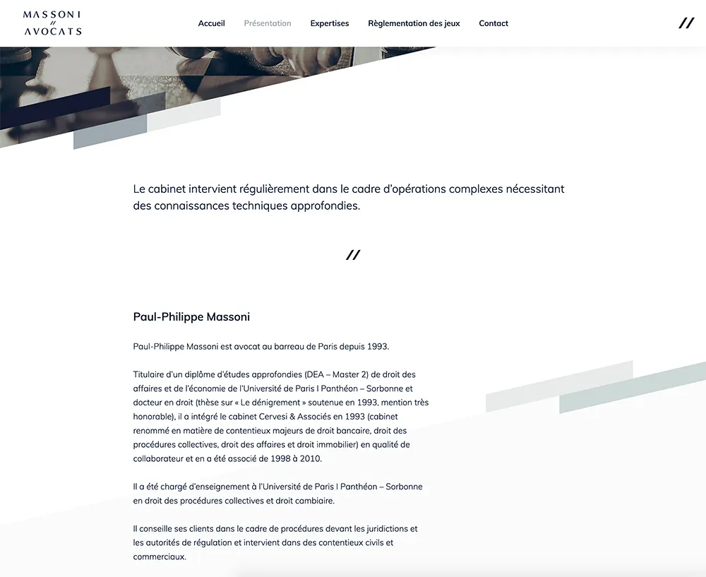 Capture d'écran du site web