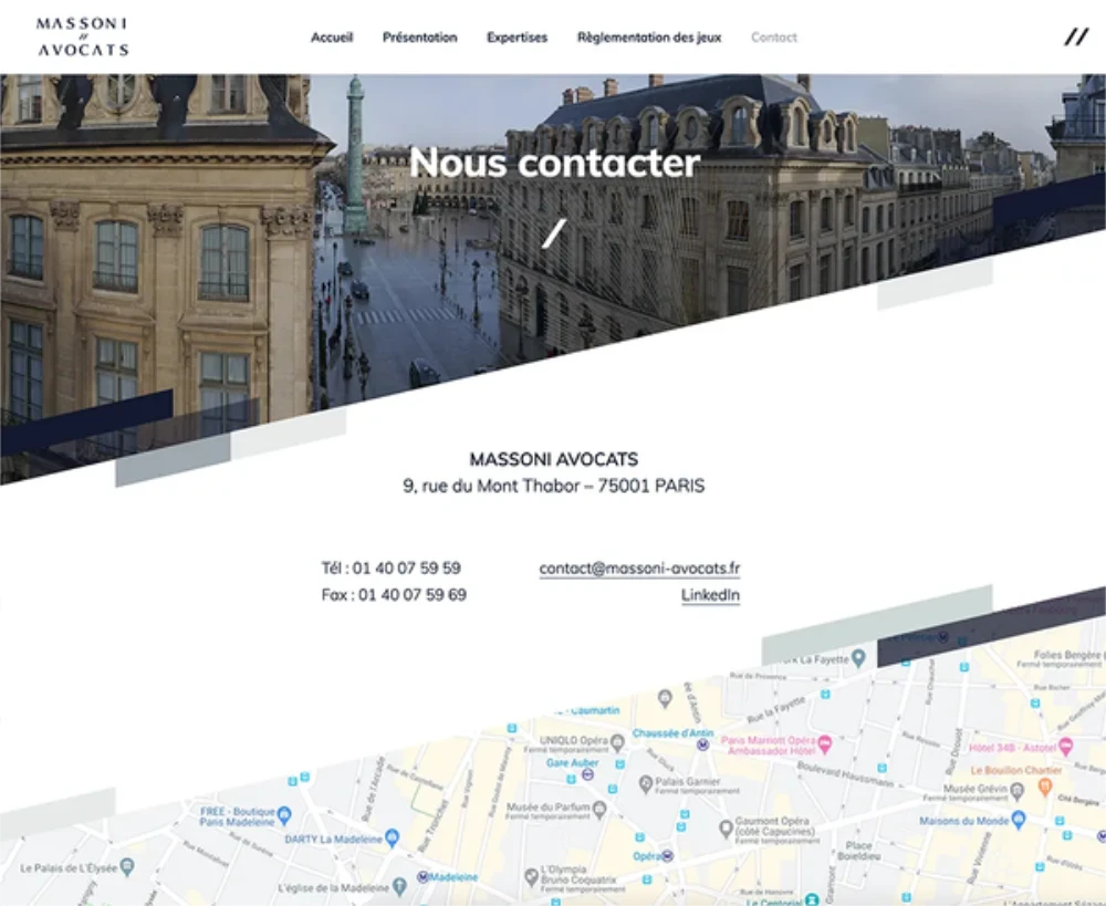 Capture d'écran du site web
