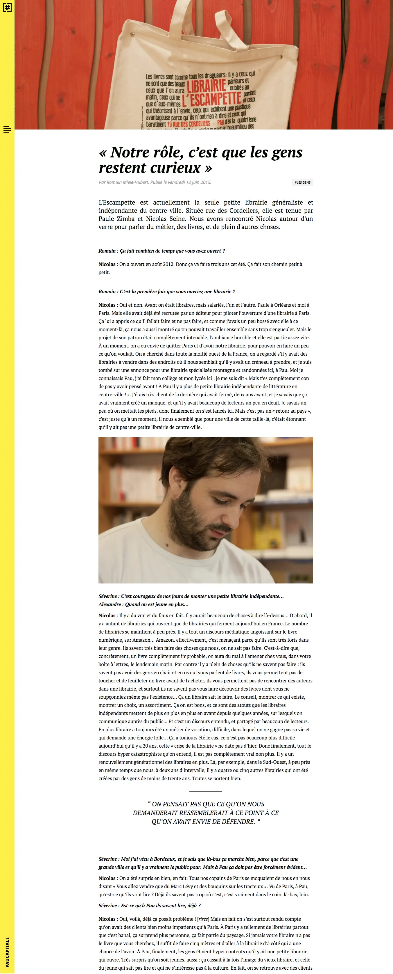 Capture d'écran du site web