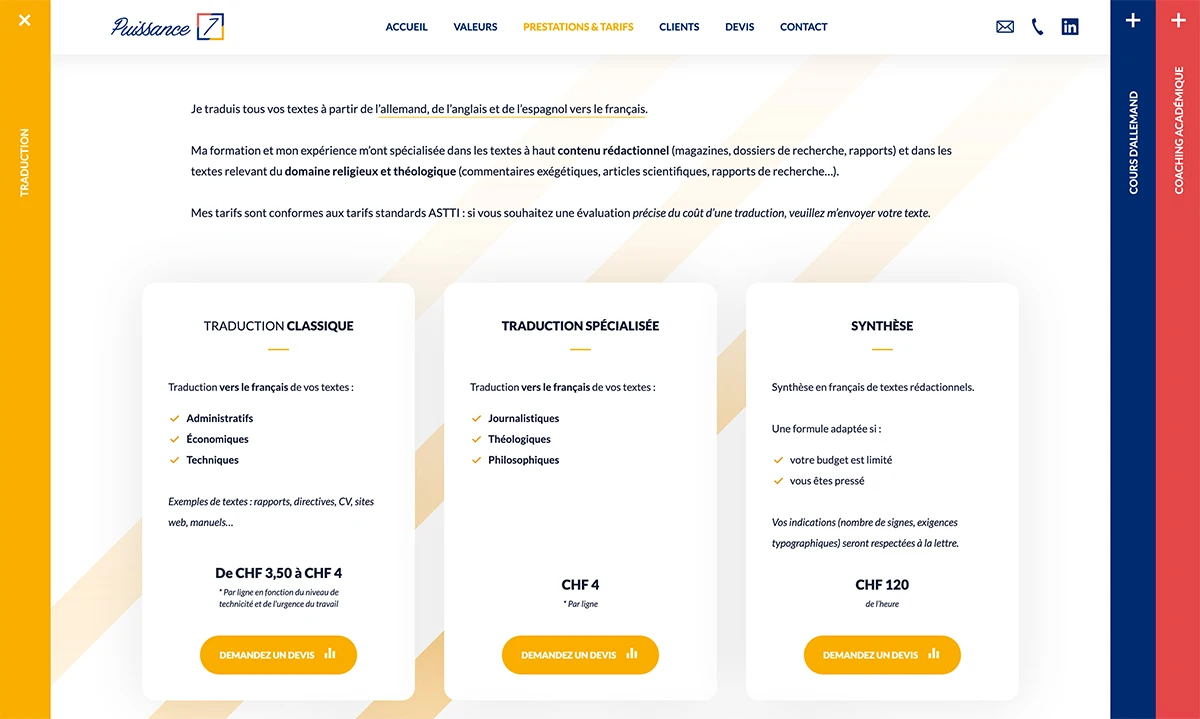 Capture d'écran du site web