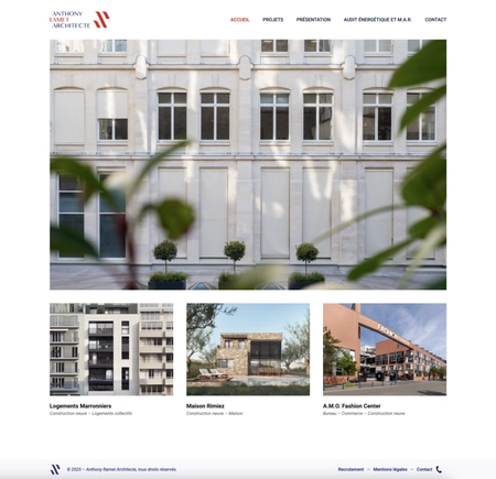 Page d'accueil du site