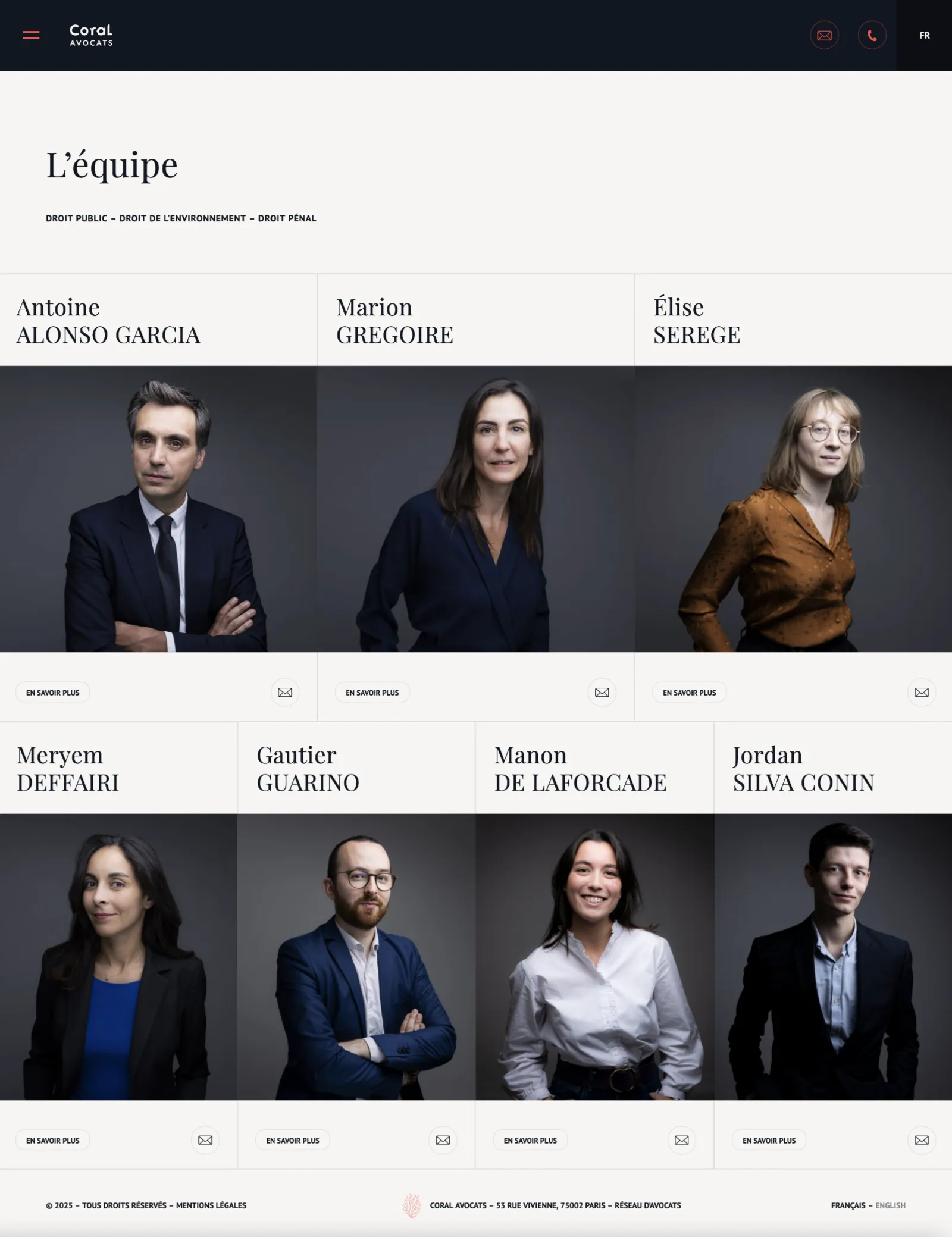 Capture d'écran du site web