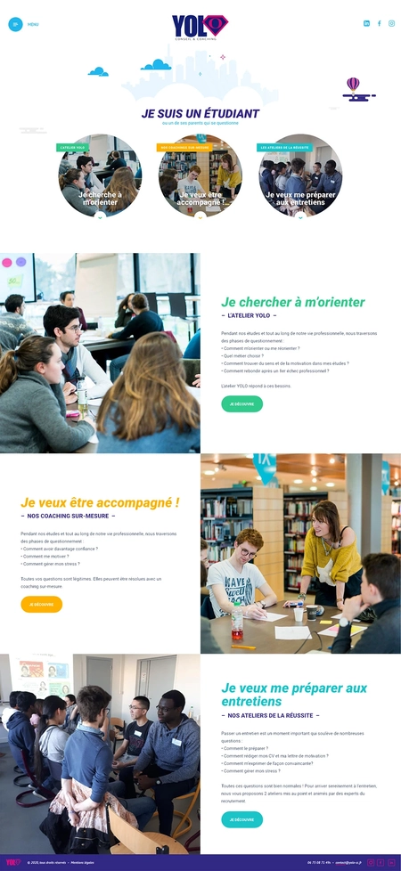 Page dédiée aux étudiants