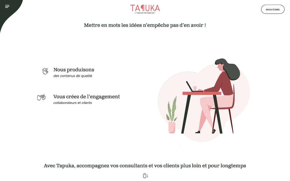 GIf du scroll de la page principalement du site