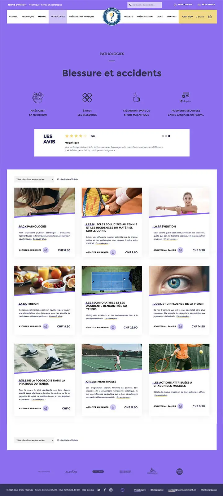 Capture d'écran du site web