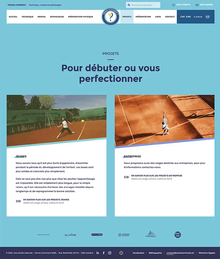 Capture d'écran du site web