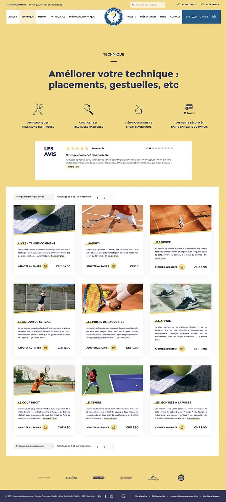 Capture d'écran du site web