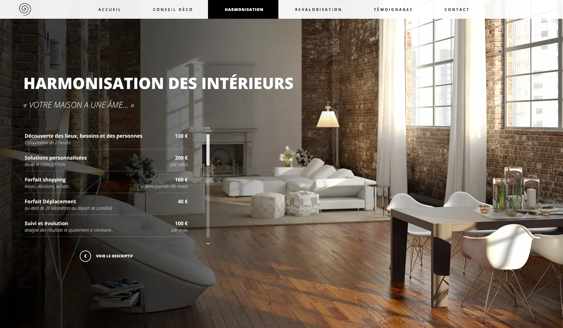 Capture d'écran du site web