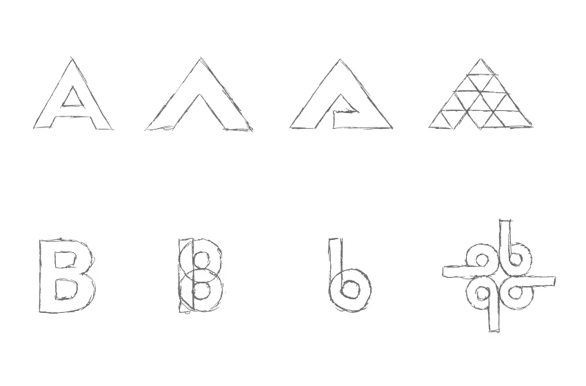 Dessin sur papier des concepts A et B