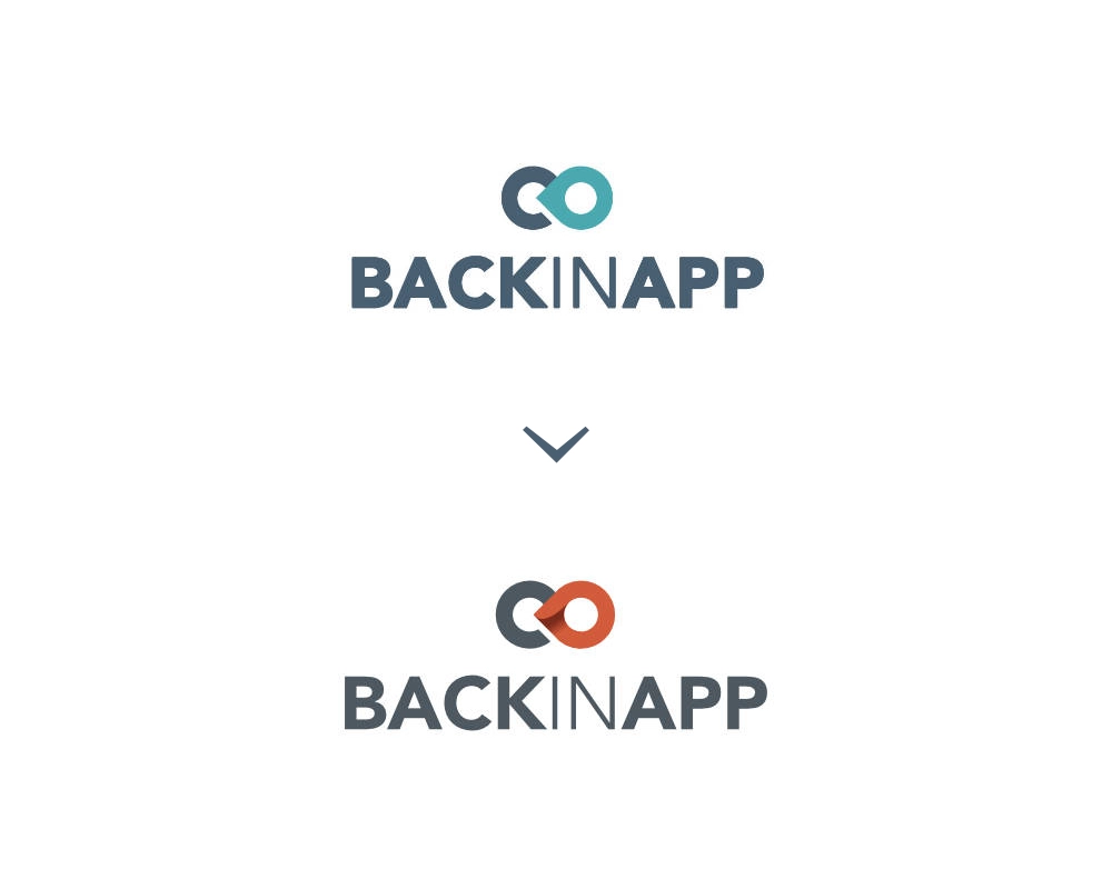Évolution du concept B du logo BackinApp