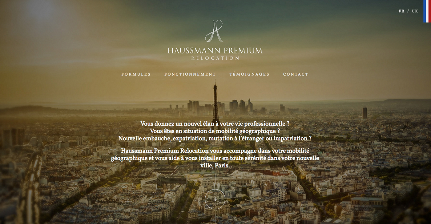 Capture du site internet Haussmann Premium Relocation